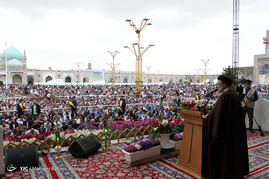 لحظه تحویل سال ۱۳۹۶در حرم امام رضا(ع)