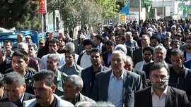 تشییع پیکر جانباز شهیددر ساوه