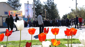 تشییع پیکر جانباز شهیددر ساوه