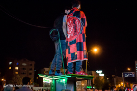 شادی هواداران پرسپولیس در خیابان های تهران
