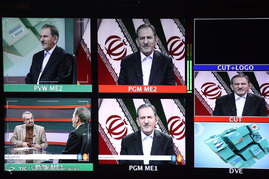 پشت صحنه ضبط برنامه اسحاق جهانگیری نامزد انتخابات ریاست جمهوری