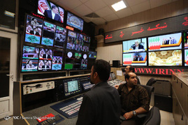 پشت صحنه ضبط برنامه اسحاق جهانگیری نامزد انتخابات ریاست جمهوری