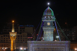 حرم مطهر رضوی در شب نیمه شعبان