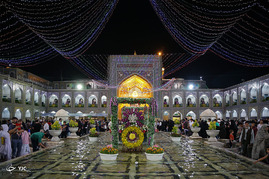 حرم مطهر رضوی در شب نیمه شعبان