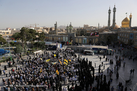 تشییع پیکر دو شهید مدافع حرم در قم‎