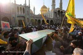 تشییع پیکر دو شهید مدافع حرم در قم‎