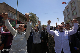تشییع پیکر حجت الاسلام سیدمهدی تقوی شهید حادثه تروریستی تهران - قم‎