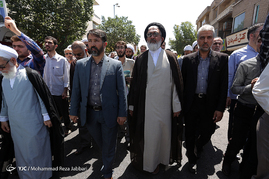 تشییع پیکر حجت الاسلام سیدمهدی تقوی شهید حادثه تروریستی تهران - قم‎