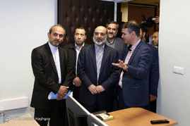 بازدید رئیس رسانه ملی از شبکه پرس تی وی و هیسپان تی وی‎