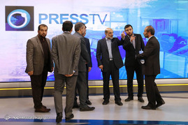 بازدید رئیس رسانه ملی از شبکه پرس تی وی و هیسپان تی وی‎