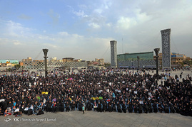 مراسم روز عفاف و حجاب در میدان امام حسین(ع)‎