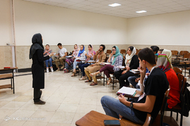 بازدید حداد عادل رییس بنیاد سعدی از دوره ی دانش افزایی زبان فارسی در دانشگاه علامه