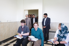 بازدید حداد عادل رییس بنیاد سعدی از دوره ی دانش افزایی زبان فارسی در دانشگاه علامه