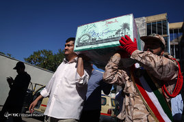 استقبال از پیکر سه شهید دفاع مقدس در مشهد مقدس