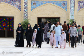 مراسم افتتاح صحن مطهر حضرت معصومه (س) به مناسبت دهه کرامت در حرم شاهچراغ (ع) شیراز