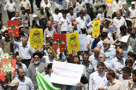راهپیمایی اعتراض آمیز نمازگزاران علیه جنایات میانمار