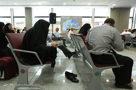 مراسم بدرقه اولین کاروان حجاج در فرودگاه امام خمینی