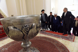 دیدار الله شکور پاشازاده رییس علمای دینی قفقاز از میهمانان مراسم تحلیف رییس جمهور با وزیر امور خارجه‎