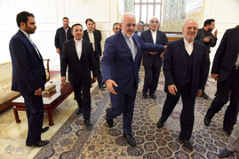 دیدار الله شکور پاشازاده رییس علمای دینی قفقاز از میهمانان مراسم تحلیف رییس جمهور با وزیر امور خارجه‎
