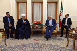 دیدار الله شکور پاشازاده رییس علمای دینی قفقاز از میهمانان مراسم تحلیف رییس جمهور با وزیر امور خارجه‎