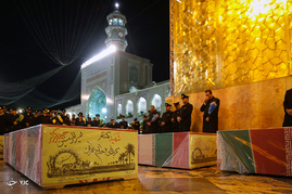 طواف پیکرهای 19 شهید گمنام دفاع مقدس در حرم مطهر امام رضا (ع)‎