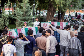 مراسم دعای عرفه و تشییع پیکر شهدای گمنام در همدان