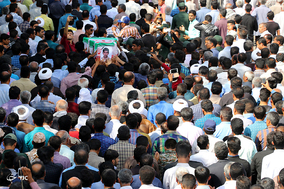 تشییع پیکر شهید روشی، شهید 10 ساله ایرانی در حمله انتحاری داعش در ناصریه عراق - رودان