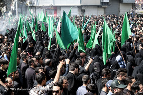 مراسم عزاداری و خیمه سوزان ظهر عاشورا بازار تهران
