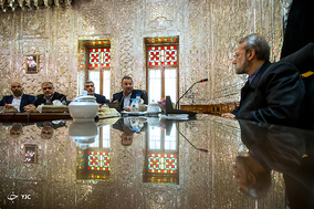 دیدار معاون اول رئیس دفتر حماس با علی لاریجانی