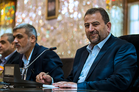 دیدار معاون اول رئیس دفتر حماس با علی لاریجانی