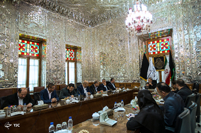 دیدار معاون اول رئیس دفتر حماس با علی لاریجانی