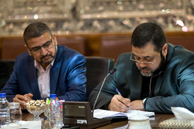 دیدار معاون اول رئیس دفتر حماس با علی لاریجانی