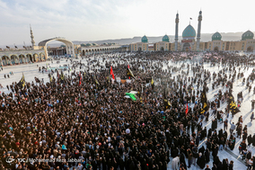 مراسم تشییع پیکر دو شهید مدافع حرم در مسجد جمکران