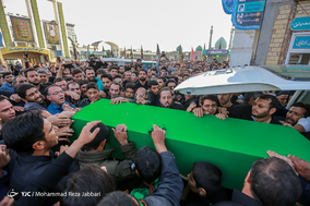 مراسم تشییع پیکر دو شهید مدافع حرم در مسجد جمکران