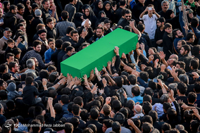 مراسم تشییع پیکر دو شهید مدافع حرم در مسجد جمکران