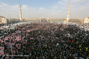 مراسم تشییع پیکر دو شهید مدافع حرم در مسجد جمکران