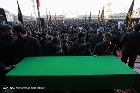 مراسم تشییع پیکر دو شهید مدافع حرم در مسجد جمکران