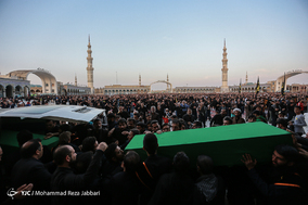 مراسم تشییع پیکر دو شهید مدافع حرم در مسجد جمکران