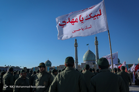 صبحگاه مشترک یگان های نظامی وانتظامی جهت تجدید بیعت با امام زمان (ع) - قم