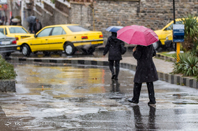 بارش باران پاییزی در همدان