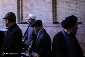مراسم ترحیم آیت الله حائری شیرازی در مدرسه عالی مطهری