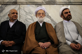 مراسم ترحیم آیت الله حائری شیرازی در مدرسه عالی مطهری