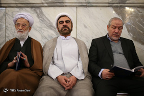 مراسم ترحیم آیت الله حائری شیرازی در مدرسه عالی مطهری