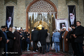 مراسم ترحیم آیت الله حائری شیرازی در مدرسه عالی مطهری
