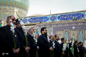 آیین تعویض پرچم گنبد حرم حضرت عبدالعظیم الحسنی (ع)