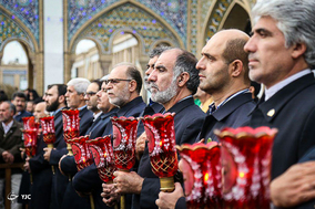 آیین تعویض پرچم گنبد حرم حضرت عبدالعظیم الحسنی (ع)