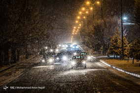 بارش شبانه برف در همدان