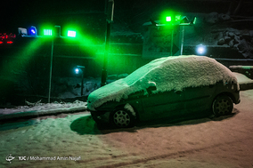 بارش شبانه برف در همدان
