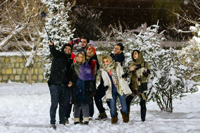 بارش شبانه برف در همدان