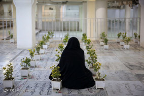 غبارروبي گلزار مطهر شهداي مدفون در حرم مطهر امام رضا (ع)